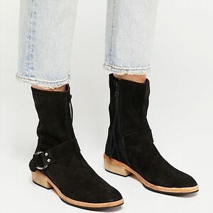 FREE PEOPLE Black Suede Vienna Boot